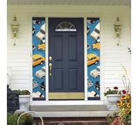 Banner per portico da appendere alla porta, motivo auto benvenuto estate portico banner buon compleanno portico segno foto sfondo festa banner porta d'ingresso segni per feste decorazioni interne