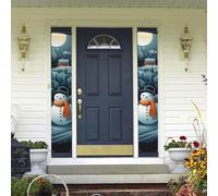 Banner per portico da appendere alla porta, Natale Babbo Natale pinguino benvenuto estate portico banner buon compleanno portico segno foto sfondo festa banner porta d'ingresso segni per feste