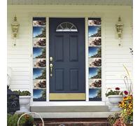 Banner per portico da appendere alla porta, Natale spiaggia benvenuto estate portico banner buon compleanno portico segno foto sfondo festa banner porta d'ingresso segni per feste decorazioni interne