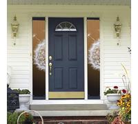 Banner per portico da appendere alla porta, soffiato dente di leone fiore benvenuto estate portico banner buon compleanno portico segno foto sfondo festa banner porta anteriore segni per feste