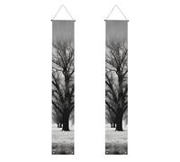 Banner per portico dell'albero bianco e nero per porta d'ingresso bandiera da appendere per vacanze stagionali portico segno di benvenuto per interni ed esterni decorazioni di laurea classe del 2025