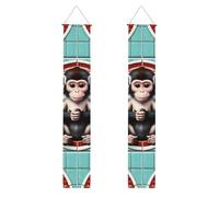 Banner per portico di benvenuto - The silent monkey stampa bandiere da appendere per feste porta d'ingresso, per interni ed esterni