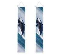 Banner per portico di benvenuto - Whales at sea stampa bandiere da appendere per feste porta d'ingresso, per interni ed esterni