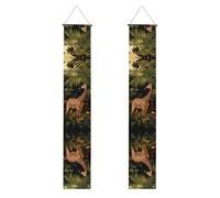 Banner per portico di laurea BROLEO Animals in The Rainforest stampe Decor Banner Door Sign, per esterni e interni, cortile, feste, 30,5 x 180 cm