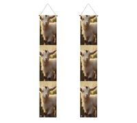 Banner per portico di laurea BROLEO Cute Baby Goat Stampe Decor Banner Door Sign, per esterni e interni, cortile, feste, 30,5 x 180 cm