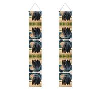 Banner per portico di laurea BROLEO Elephant In The Grassland stampe Decor Banner Door Sign, per esterni e interni, cortile, feste, 30,5 x 180 cm