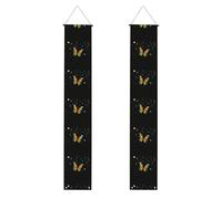 Banner per portico di laurea BROLEO farfalle nelle stelle stampe decorative banner porta segno, per esterni e interni, cortile festa 30,5 x 180 cm