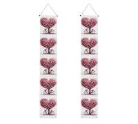 Banner per portico di laurea BROLEO Festa della mamma San Valentino romantico cuore albero e bici stampe decorative banner porta segno, per esterni, interni, cortile, feste, 30,5 x 180 cm