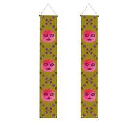 Banner per portico di laurea BROLEO Funny Face Peach Prints Decor Banner Door Sign, per esterni e interni, cortile, feste, 30,5 x 180 cm