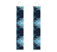 Banner per portico di laurea BROLEO Great White Shark Prints Decor Banner Door Sign, per esterni e interni, cortile, feste 30,5 x 180 cm