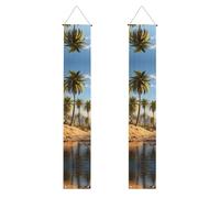Banner per portico di laurea BROLEO Group of palm trees stampe Decor Banner Door Sign, per esterni e interni, cortile, feste, 30,5 x 180 cm