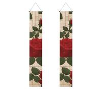 Banner per portico di laurea BROLEO Many Red Rose Stampe Decor Banner Door Sign, per esterni e interni, cortile, feste, 30,5 x 180 cm