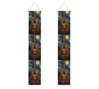 Banner per portico di laurea BROLEO Three Guitars stampe Decor Banner Door Sign, per esterni e interni, cortile, feste, 30,5 x 180 cm