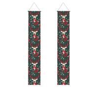 Banner per portico di laurea con stampa cervo natalizio riutilizzabile banner per feste cerimonie porte anteriori