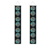 Banner per portico di laurea WHJDPP alfabeto globo immagine decorazione banner porta segno, per esterni e interni, cortile festa 30,5 x 180 cm
