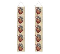 Banner per portico di laurea WHJDPP anatomia umana grafico a cuore immagine decorazione banner cartello per porta, per esterni e interni, cortile festa 30,5 x 180 cm