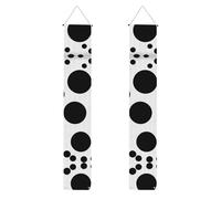 Banner per portico di laurea WHJDPP bianco e nero a pois immagine decorazione banner porta segno, per esterni e interni, cortile festa 30,5 x 180 cm