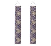 Banner per portico di laurea WHJDPP foglia viola fiore bianco immagine decorazione banner porta segno, per esterni interni cortile festa 30,5 x 180 cm