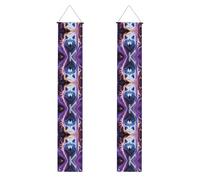 Banner per portico di laurea WHJDPP viola bianco lupo immagine decorazione banner porta segno, per esterni interni cortile festa 30,5 x 180 cm