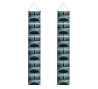 Banner per portico di laurea WHJSHOP Black Umbrella in the Rain Pattern Decor Banner Door Sign, per esterni e interni, per feste in cortile 30,5 x 180 cm