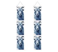Banner per portico di laurea WHJSHOP Blue Goat Print Pattern Decor Banner Door Sign, per esterni e interni, cortile, feste, 30,5 x 180 cm