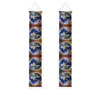 Banner per portico di laurea WHJSHOP Cosmic Earth Pattern Decor Banner Door Sign, per esterni e interni, cortile festa 30,5 x 180 cm