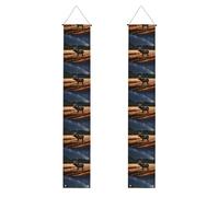 Banner per portico di laurea WHJSHOP Elk in the Meadow Pattern Decor Banner Door Sign, per esterni e interni, cortile, feste, 30,5 x 180 cm