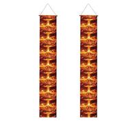 Banner per portico di laurea WHJSHOP vulcano eruzione modello decorazione banner porta segno, per esterni e interni, cortile festa 30,5 x 180 cm