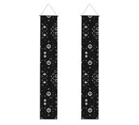 Banner per portico di laurea YYHHAOFA in bianco e nero con stampa dell'universo decorativo, per esterni, interni, cortile, feste, 30,5 x 180 cm