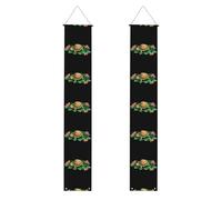 Banner per portico di laurea YYHHAOFA Little Turtle in the Petals stampato Decor Banner Door Sign, per esterni e interni, cortile, feste, 30,5 x 180 cm