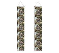 Banner per portico di laurea YYHHAOFA The little elephant on the swing stampato decorazione banner porta segno, per esterni e interni, cortile, feste, 30,5 x 180 cm