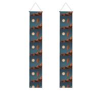 Banner per portico di laurea YYHHAOFA Wind Channes under the moon stampato Decor Banner Door Sign, per esterni e interni, cortile, feste, 30,5 x 180 cm