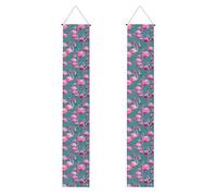 Banner per portico di laurea YYHWHJDE A flock of flamingos stampa decorazione banner porta segno, per esterni e interni, cortile, feste, 30,5 x 180 cm