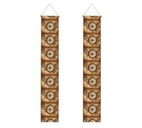 Banner per portico di laurea YYHWHJDE Compass e Old World Map Print Decor Banner Door Sign, per esterni e interni, per feste in cortile 30,5 x 180 cm