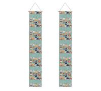 Banner per portico di laurea YYHWHJDE Cute Little Animals Stampa Decor Banner Door Sign, per esterni e interni, cortile Party 30,5 x 180 cm
