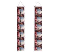 Banner per portico di laurea YYHWHJDE Flower Parigi Torre Eiffel stampa decorazione banner porta segno, per esterni e interni, cortile festa 30,5 x 180 cm