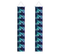 Banner per portico di laurea YYHWHJDE Northern Lights Polar Bear stampa decorazione banner cartello per porta, per esterni e interni, cortile, feste, 30,5 x 180 cm