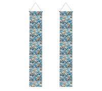 Banner per portico di laurea YYHWHJDE Ocean Sea Beach Seashells Starfish Blue Print Decor Banner Door Sign, per esterni, interni, cortile, feste, 30,5 x 180 cm