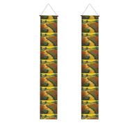 Banner per portico di laurea YYHWHJDE papaveri campo giallo mattone strada stampa decorazione banner porta segno, per esterni e interni, cortile, feste, 30,5 x 180 cm