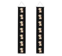 Banner per portico di laurea YYHWHJDE Super carino piccola mucca stampa decorazione banner porta segno, per esterni interni cortile festa 30,5 x 180 cm