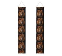 Banner per portico di laurea YYHWHJDE The Lion's Gaze stampa decorazione banner porta segno, per esterni e interni, cortile festa 30,5 x 180 cm