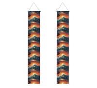 Banner per portico di laurea YYHWHJDE Tramonto Sea Surfing Sea Paesaggio Marino Stampa Decorazione Banner Cartello per porta, per esterni e interni, Cortile Party 30,5 x 180 cm