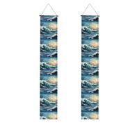 Banner per portico di laurea YYHWHJDE Wave barca a vela gabbiano stampa decorazione banner porta segno, per esterni e interni, cortile, feste, 30,5 x 180 cm