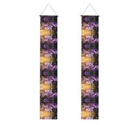 Banner per portico stampato con farfalla crisantemo viola, striscioni decorativi appendibili, adatti per interni ed esterni decorazione del portico del giardino