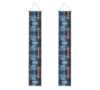 Banner per portico stampato con griglia cibernetica, striscioni decorativi appendibili, adatti per feste, decorazione multi-scena per interni ed esterni