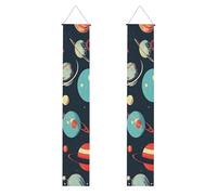 Banner per portico stampato con pianeta spaziale esterno per decorazioni per feste e feste, cartello di benvenuto personalizzato riutilizzabile