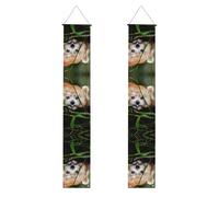 Banner per portico stampato Little Red Panda, striscioni decorativi appendibili, adatti per decorazioni per feste interne ed esterne.