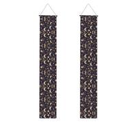Banner per portico WZYWHJ Golden Stars In The Night Sky Pattern Decor Wall Hanging Banner Door Sign, per esterni e interni, cortile, feste, 30,5 x 180 cm
