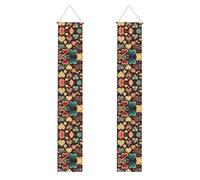 Banner per portico WZYWHJ Heart Crush Flower Prints Decor Wall Hanging Banner Door Sign, per esterni e interni, cortile, feste, 30,5 x 180 cm