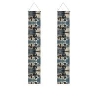 Banner per portico WZYWHJ Horses running wild in the river Picture Decor Wall Hanging Banner cartello per porta, per esterni e interni, cortile, feste, 30,5 x 180 cm